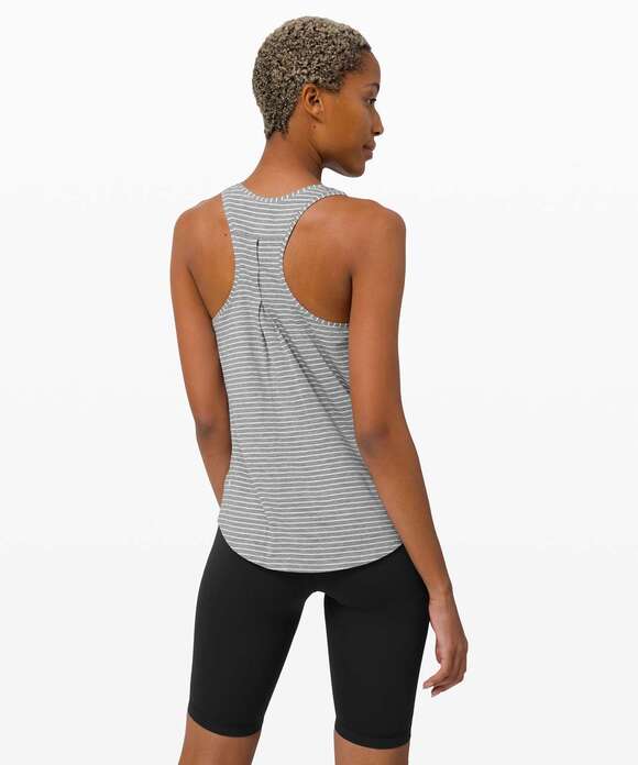 lululemon athletica Tops - Lululemon Tank Top Stripe Heathered Racerback Grey 2 Shirt Workout Athleisure